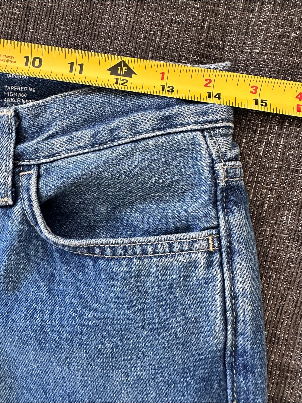COS Tapered Leg High Rise Ankle Jeans Blue Denim Size 26 - Picture 11 of 13
